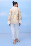 Shop_COUCHÉ BY ANANDINI_Peach Silk, Crepe Embroidery Collared Floral Designer Shirt _at_Aza_Fashions