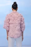 Shop_COUCHÉ BY ANANDINI_Purple Silk Organza Collared Twisted Rose Shirt _at_Aza_Fashions