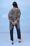 Shop_COUCHÉ BY ANANDINI_Black Silk Organza Embroidery Collared Floral Cut Bloom Designer Shirt _at_Aza_Fashions