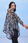 COUCHÉ BY ANANDINI_Black Silk Organza Embroidery Collared Floral Cut Bloom Designer Shirt _Online_at_Aza_Fashions