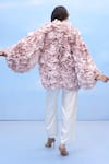 Shop_COUCHÉ BY ANANDINI_Purple Silk, Crepe Applique Collared Designer Shirt _at_Aza_Fashions