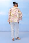 Shop_COUCHÉ BY ANANDINI_Pink Silk Organza Fabric Flowers Collared Three-tone Bloom Shirt _at_Aza_Fashions