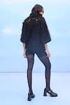 Shop_COUCHÉ BY ANANDINI_Black Nylon, Net V-neck Designer Tulle Shirt _at_Aza_Fashions