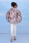 Shop_COUCHÉ BY ANANDINI_Purple Silk, Crepe Round Neck Designer Floral Shirt _at_Aza_Fashions