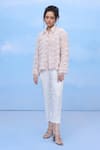 Buy_COUCHÉ BY ANANDINI_Pink Silk, Crepe Collared 3d Blush Petal Shirt _at_Aza_Fashions