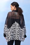 Shop_COUCHÉ BY ANANDINI_Black Silk Organza Embroidery Collared Designer Soft Illusion Shirt _at_Aza_Fashions