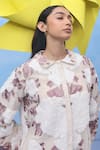Buy_COUCHÉ BY ANANDINI_White Silk, Crepe Fabric Flowers Collared Designer Velvet Dreams Shirt _Online_at_Aza_Fashions