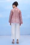 Shop_COUCHÉ BY ANANDINI_Pink Silk Organza Embroidery Collared Botanical Blossoms Shirt _at_Aza_Fashions