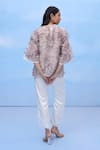 Shop_COUCHÉ BY ANANDINI_Purple Silk Organza Embroidery Round Neck Designer Top _at_Aza_Fashions