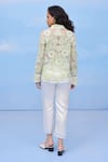 Shop_COUCHÉ BY ANANDINI_Yellow Nylon, Net Collared Floral Embroidered Designer Shirt _at_Aza_Fashions
