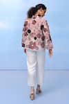 Shop_COUCHÉ BY ANANDINI_Purple Silk Organza Embroidery Collared Three-tone Bloom Shirt _at_Aza_Fashions