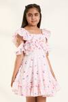 Buy_Pnk Isha Arora (Pink)_Pink Cotton Ruffles Fruity Cold-shoulder Dress _Online_at_Aza_Fashions