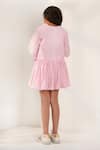Shop_Pnk Isha Arora (Pink)_Pink Cotton, Viscose Fabric Flowers Sugar Stripe Long Sleeve Dress _at_Aza_Fashions