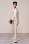 Buy_S&N By Shantnu Nikhil_Beige Rayon, Twill Embroidery Ecru Slim Fit Designer Jacket _at_Aza_Fashions
