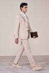 Buy_S&N By Shantnu Nikhil_Beige Rayon, Twill Embroidery Ecru Slim Fit Designer Jacket _Online_at_Aza_Fashions