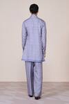 Shop_S&N By Shantnu Nikhil_Blue Silk, Twill Racer Designer Kurta _at_Aza_Fashions