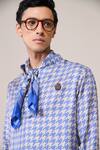 Buy_S&N By Shantnu Nikhil_Blue Silk, Twill Racer Designer Kurta _Online_at_Aza_Fashions