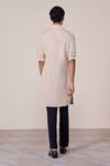 Shop_S&N By Shantnu Nikhil_Beige Rayon, Linen Embroidery Ecru Traditional Print Kurta _at_Aza_Fashions