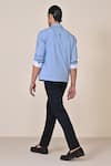 Shop_S&N By Shantnu Nikhil_Blue Viscose, Spandex Embroidery Light Designer Jacket _at_Aza_Fashions
