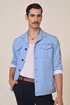 Buy_S&N By Shantnu Nikhil_Blue Viscose, Spandex Embroidery Light Designer Jacket _Online_at_Aza_Fashions