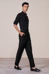 Buy_S&N By Shantnu Nikhil_Black Embroidery Designer Slim Fit Shirt _Online_at_Aza_Fashions