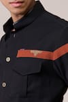 Shop_S&N By Shantnu Nikhil_Black Embroidery Designer Slim Fit Shirt _Online_at_Aza_Fashions