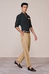 Shop_S&N By Shantnu Nikhil_Emerald Green Rayon Slim Fit Designer Shirt _Online_at_Aza_Fashions