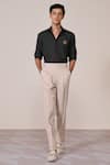 Buy_S&N By Shantnu Nikhil_Green Embroidery Military Slim Fit Designer Shirt _at_Aza_Fashions