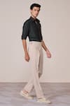 Shop_S&N By Shantnu Nikhil_Green Embroidery Military Slim Fit Designer Shirt _Online_at_Aza_Fashions