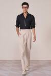 Buy_S&N By Shantnu Nikhil_Black Rayon Slim Fit Designer Shirt _at_Aza_Fashions