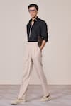 S&N By Shantnu Nikhil_Black Rayon Slim Fit Designer Shirt _Online_at_Aza_Fashions