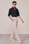 Shop_S&N By Shantnu Nikhil_Black Rayon Slim Fit Designer Shirt _Online_at_Aza_Fashions
