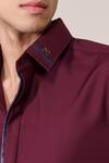 S&N By Shantnu Nikhil_Maroon Rayon Embroidery Cherry Slim Fit Designer Shirt _Online_at_Aza_Fashions
