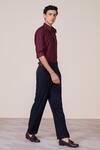 Buy_S&N By Shantnu Nikhil_Maroon Rayon Embroidery Cherry Slim Fit Designer Shirt _Online_at_Aza_Fashions