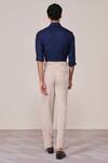Shop_S&N By Shantnu Nikhil_Navy Rayon Slim Fit Designer Shirt _at_Aza_Fashions