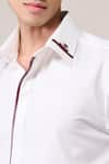 S&N By Shantnu Nikhil_Off White Rayon Embroidery Slim Fit Designer Shirt _Online_at_Aza_Fashions