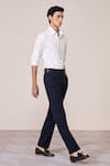 Buy_S&N By Shantnu Nikhil_Off White Rayon Embroidery Slim Fit Designer Shirt _Online_at_Aza_Fashions