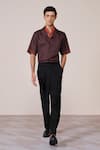 Buy_S&N By Shantnu Nikhil_Black Silk, Twill Adamas Print Shirt _at_Aza_Fashions