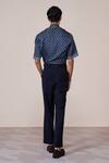 Shop_S&N By Shantnu Nikhil_Navy Silk, Twill Adamas Print Shirt _at_Aza_Fashions