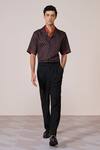 Buy_S&N By Shantnu Nikhil_Black Silk, Twill Adamas Print Shirt _at_Aza_Fashions