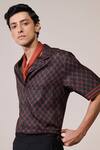 Buy_S&N By Shantnu Nikhil_Black Silk, Twill Adamas Print Shirt _Online_at_Aza_Fashions