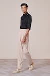 S&N By Shantnu Nikhil_Black Rayon Designer Slim Fit Shirt _Online_at_Aza_Fashions