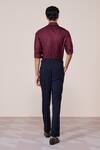 Shop_S&N By Shantnu Nikhil_Maroon Rayon Cherry Slim Fit Designer Shirt _at_Aza_Fashions