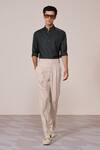 Buy_S&N By Shantnu Nikhil_Green Rayon Military Slim Fit Designer Shirt _at_Aza_Fashions
