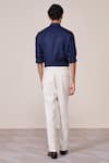Shop_S&N By Shantnu Nikhil_Blue Rayon Navy Slim Fit Designer Shirt _at_Aza_Fashions
