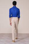 Shop_S&N By Shantnu Nikhil_Blue Rayon, Linen Racer Slim Fit Shirt _at_Aza_Fashions