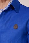 Shop_S&N By Shantnu Nikhil_Blue Rayon, Linen Racer Slim Fit Shirt _Online_at_Aza_Fashions