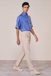S&N By Shantnu Nikhil_Blue Silk, Twill Embroidery Designer Shirt _Online_at_Aza_Fashions