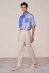 Buy_S&N By Shantnu Nikhil_Blue Silk, Twill Embroidery Designer Shirt _Online_at_Aza_Fashions