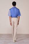 Shop_S&N By Shantnu Nikhil_Blue Silk, Twill Embroidery Designer Shirt _at_Aza_Fashions